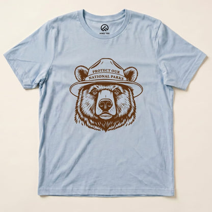 Hike Tee T-Shirt Baby Blue / S Protect Our National Parks Bear Shirt
