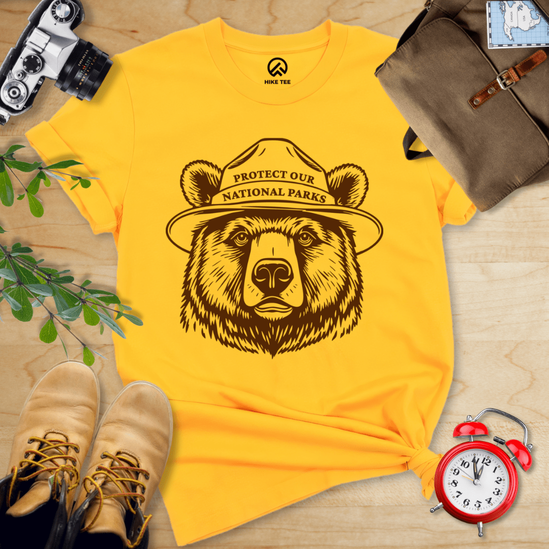 Hike Tee T-Shirt Gold / S Protect Our National Parks Bear Shirt