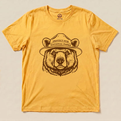 Hike Tee T-Shirt Gold / S Protect Our National Parks Bear Shirt