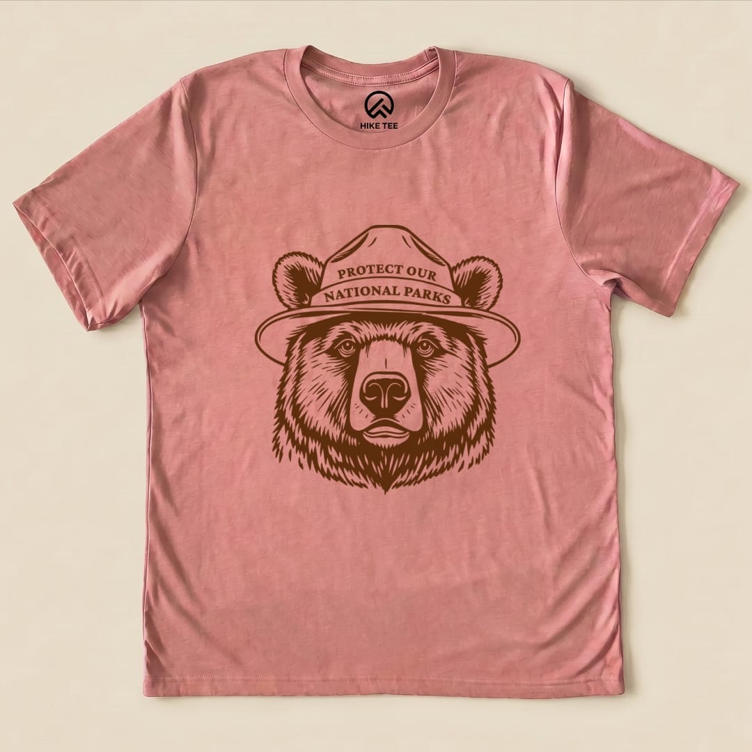 Hike Tee T-Shirt Heather Mauve / S Protect Our National Parks Bear Shirt
