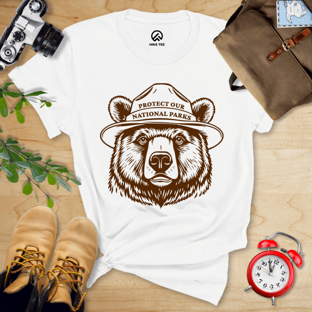 Hike Tee T-Shirt White / S Protect Our National Parks Bear Shirt
