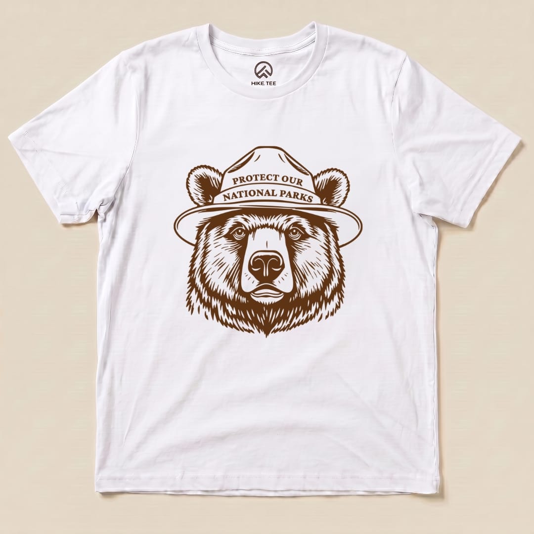 Hike Tee T-Shirt White / S Protect Our National Parks Bear Shirt