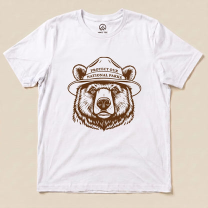 Hike Tee T-Shirt White / S Protect Our National Parks Bear Shirt