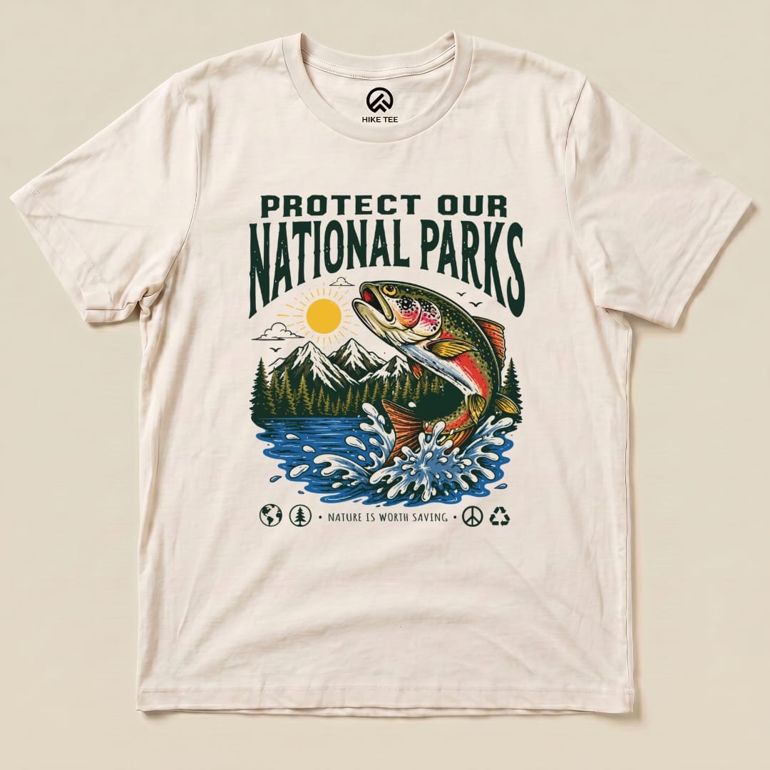 Protect Our National Parks Fish Shirt Hike Tee T-Shirt Natural / S