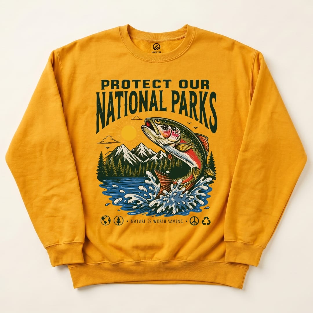 Protect Our National Parks Fish Sweatshirt in Gold