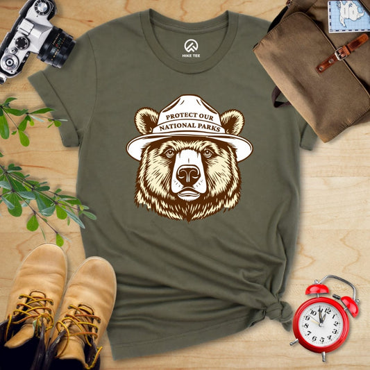 Hike Tee T-Shirt Military Green / S Protect Our National Parks Shirt