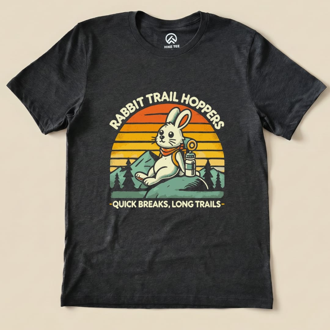 Rabbit Long Trails Shirt Hike Tee T-Shirt Dark Grey Heather / S