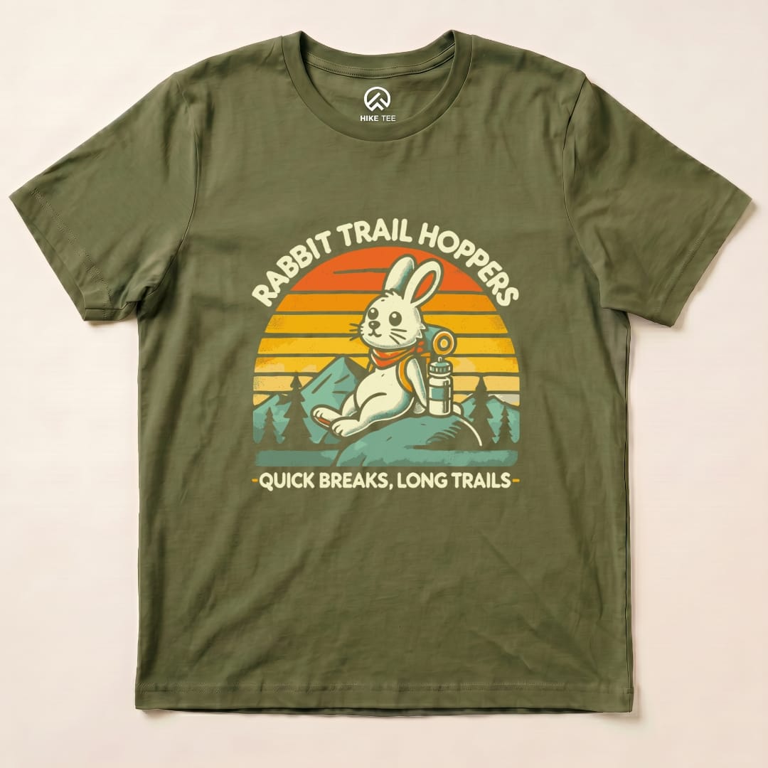 Rabbit Long Trails Shirt Hike Tee T-Shirt Military Green / S