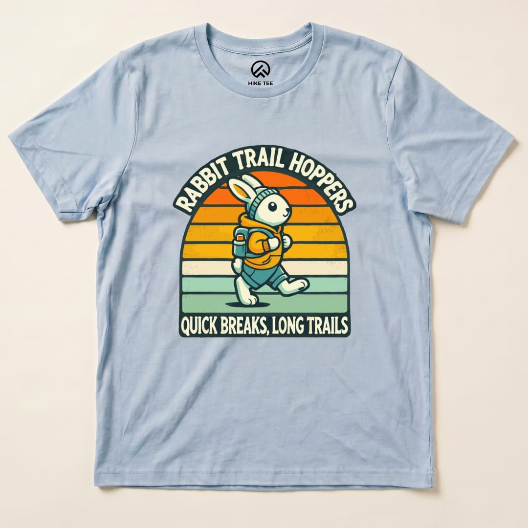 Rabbit Trail Hoppers Retro Shirt Hike Tee T-Shirt Baby Blue / S