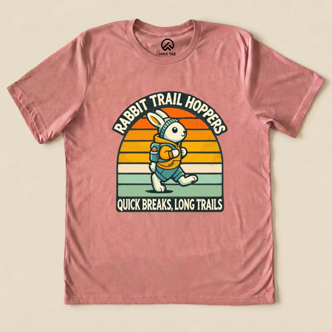 Rabbit Trail Hoppers Retro Shirt Hike Tee T-Shirt Heather Mauve / S