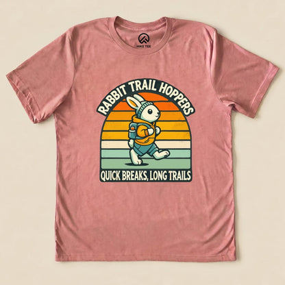 Rabbit Trail Hoppers Retro Shirt Hike Tee T-Shirt Heather Mauve / S
