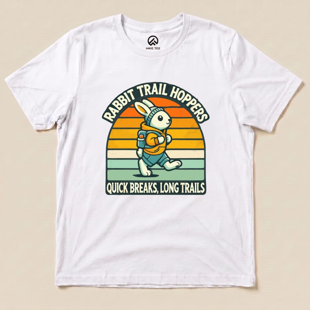 Rabbit Trail Hoppers Retro Shirt Hike Tee T-Shirt White / S