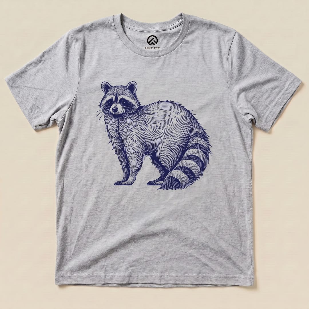 Raccoon Blue Mono Shirt Hike Tee T-Shirt Athletic Heather / S