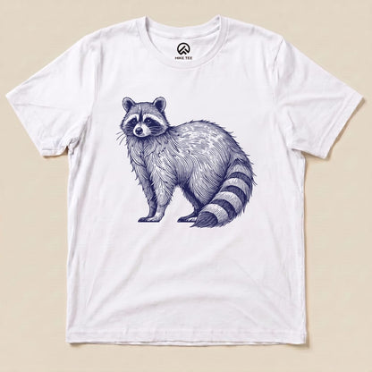 Raccoon Blue Mono Shirt Hike Tee T-Shirt White / S
