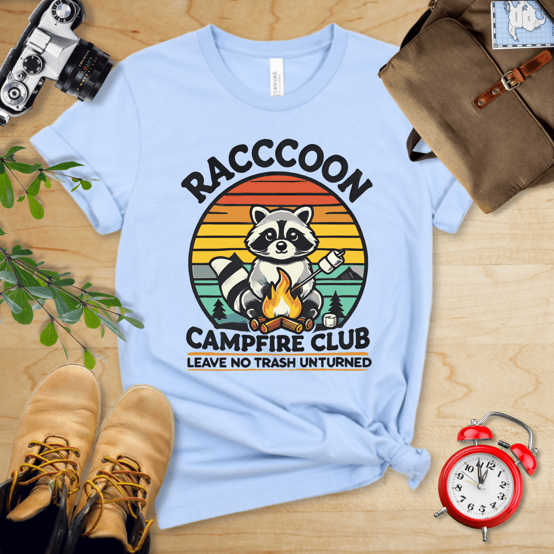 Hike Tee T-Shirt Baby Blue / S Raccoon Campfire Club Shirt