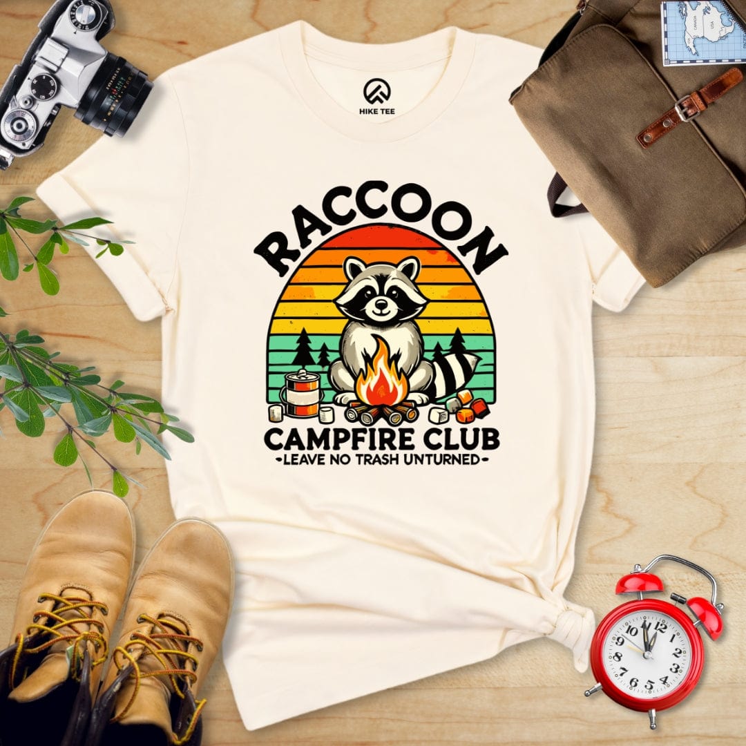 Hike Tee T-Shirt Natural / S Raccoon Campfire Club Shirt