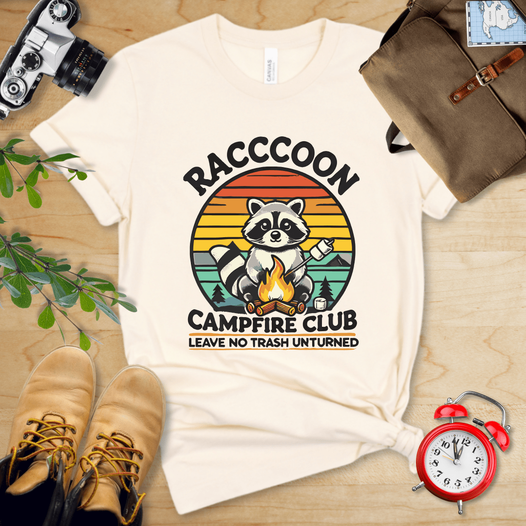 Hike Tee T-Shirt Natural / S Raccoon Campfire Club Shirt