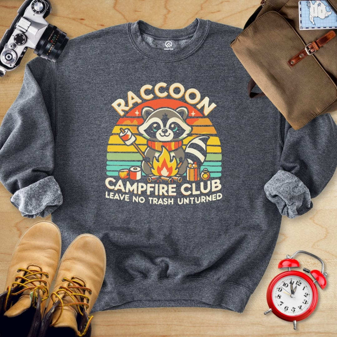 Hike Tee Sweatshirt Dark Heather / S Raccoon Campfire Club Sweatshirt