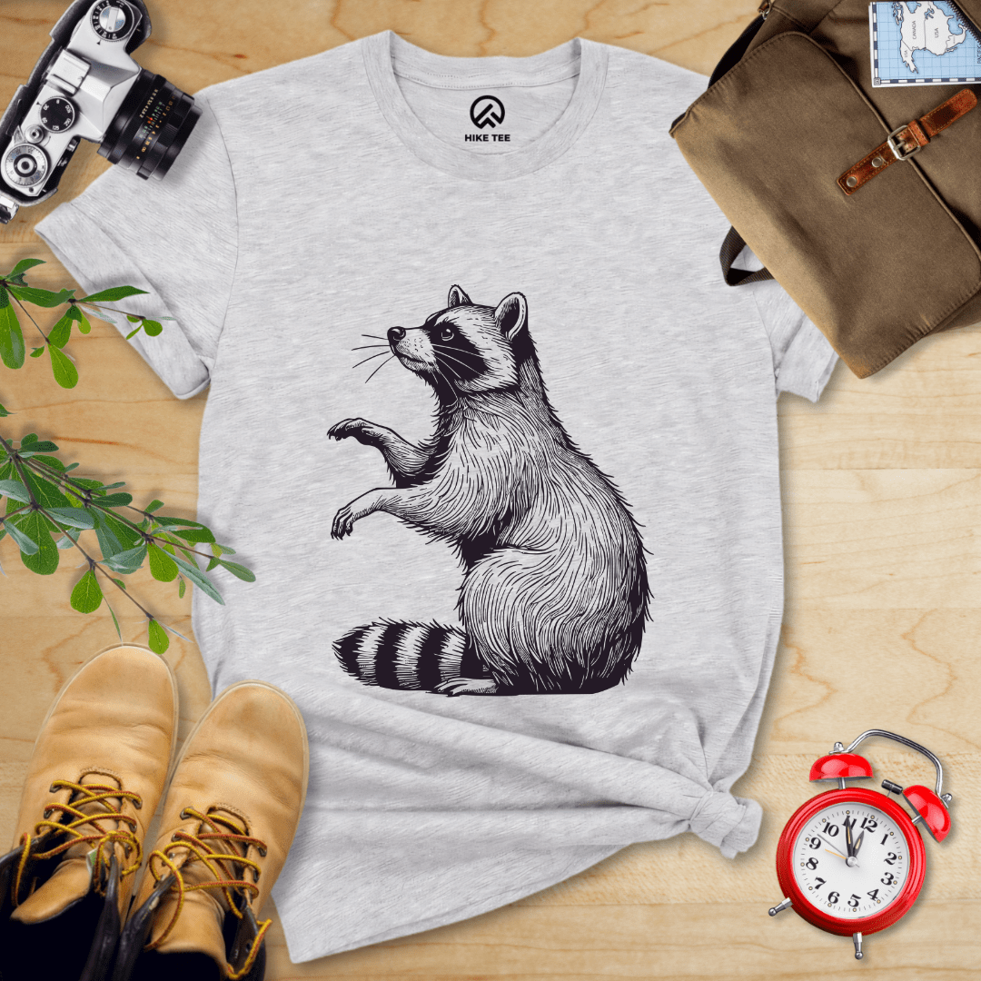 Hike Tee T-Shirt Athletic Heather / S Raccoon Is Watching Shirt