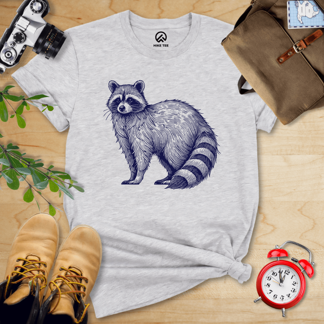 Hike Tee T-Shirt Athletic Heather / S Raccoon Is Watching Shirt