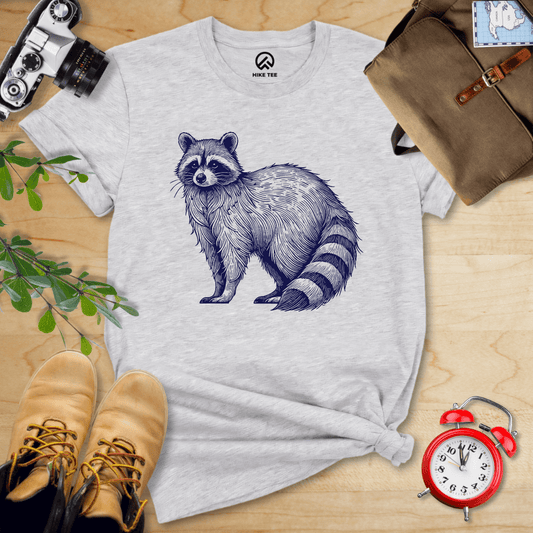 Hike Tee T-Shirt Athletic Heather / S Raccoon Is Watching Shirt