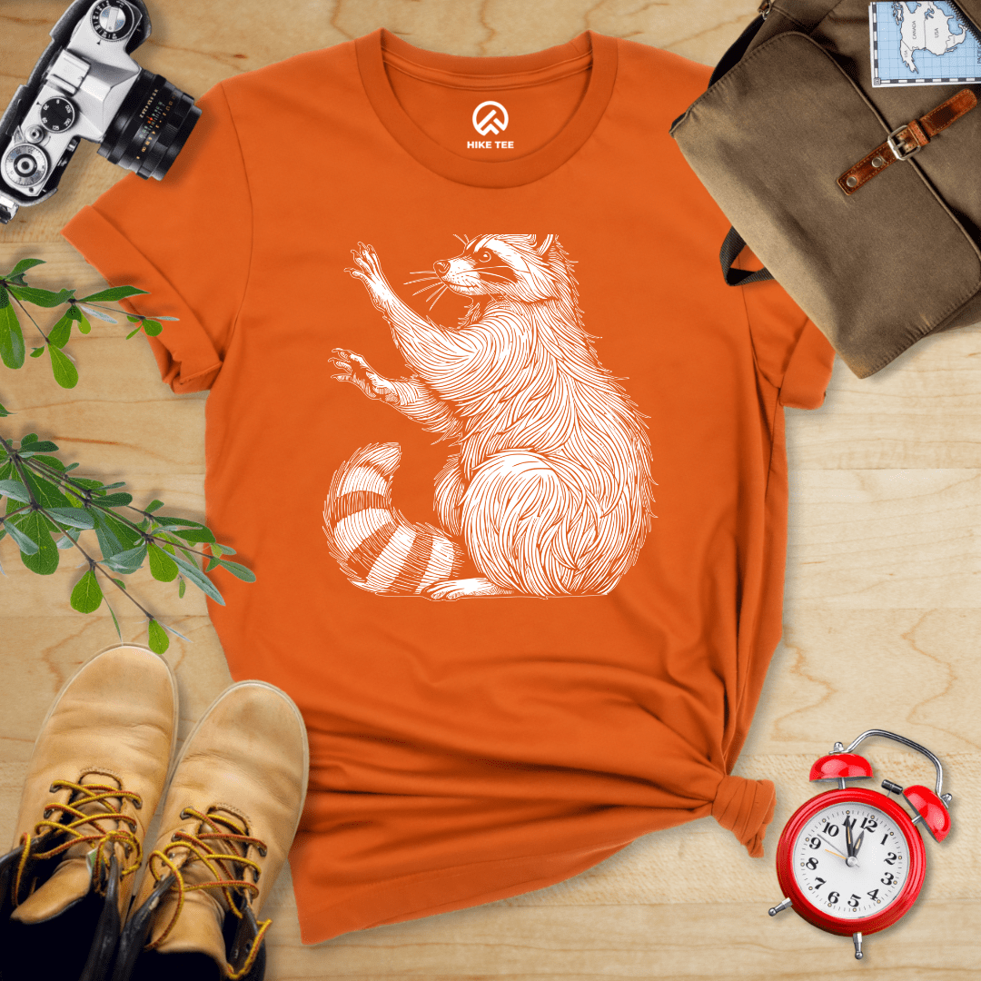 Hike Tee T-Shirt Autumn / S Raccoon Is Watching Shirt