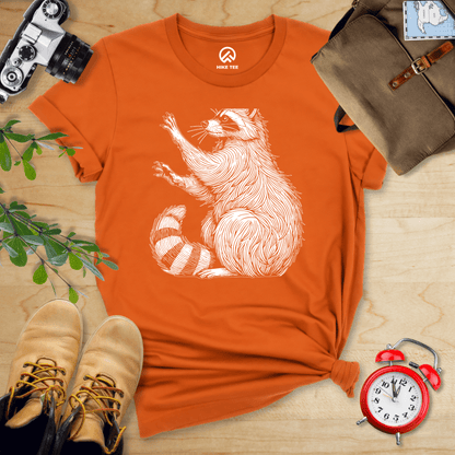 Hike Tee T-Shirt Autumn / S Raccoon Is Watching Shirt
