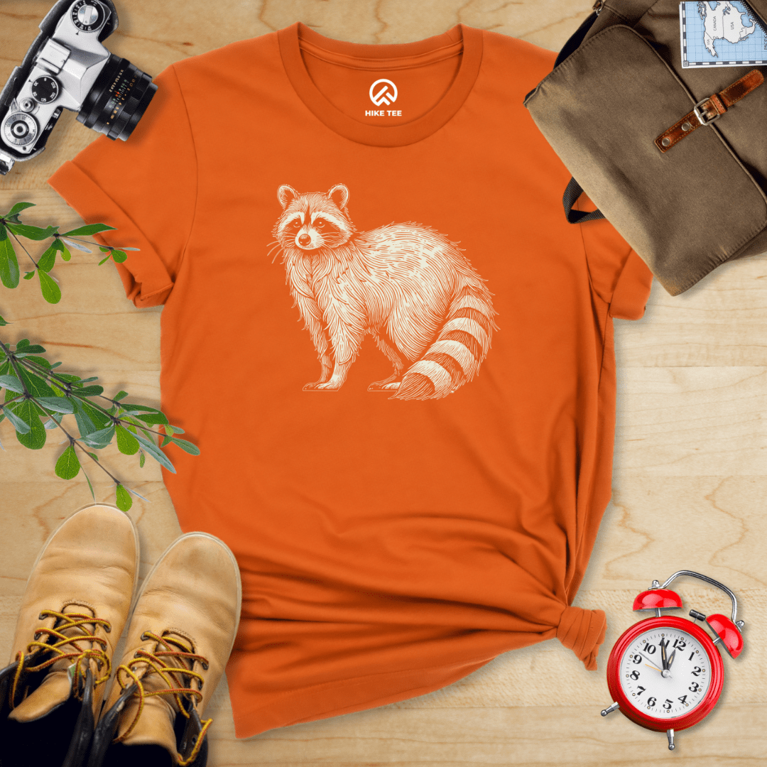 Hike Tee T-Shirt Autumn / S Raccoon Is Watching Shirt