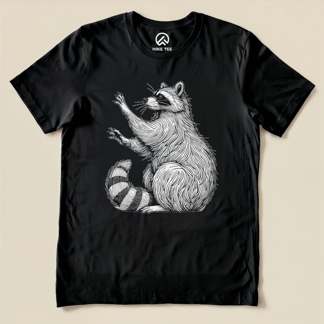 Raccoon Is Watching Shirt Hike Tee T-Shirt Black / S