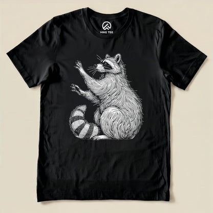 Raccoon Is Watching Shirt Hike Tee T-Shirt Black / S