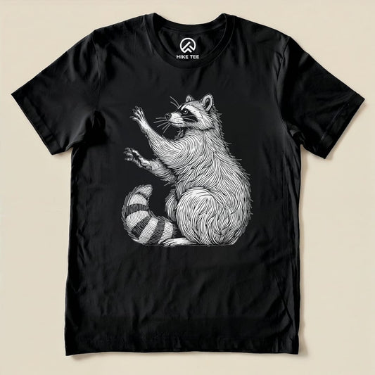 Raccoon Is Watching Shirt Hike Tee T-Shirt Black / S