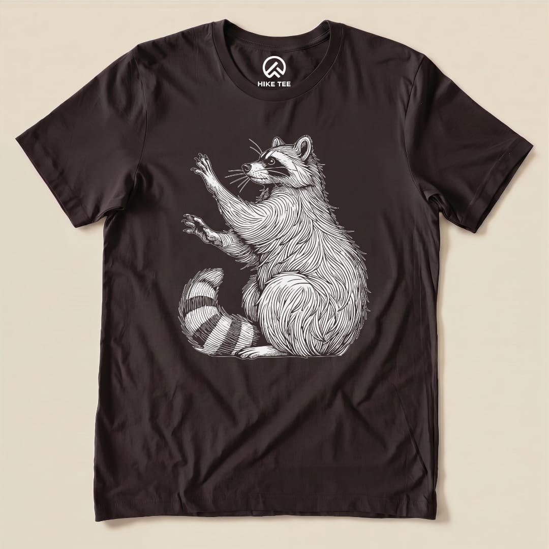 Raccoon Is Watching Shirt Hike Tee T-Shirt Brown / S