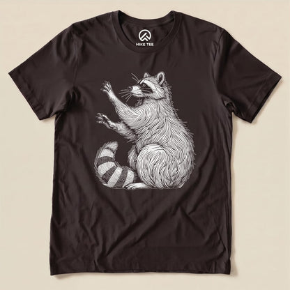 Raccoon Is Watching Shirt Hike Tee T-Shirt Brown / S