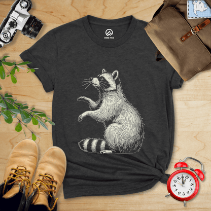 Hike Tee T-Shirt Dark Grey Heather / S Raccoon Is Watching Shirt