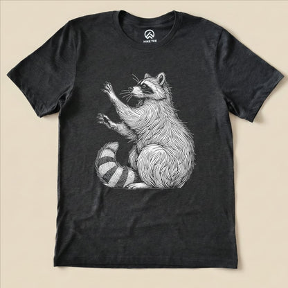 Raccoon Is Watching Shirt Hike Tee T-Shirt Dark Grey Heather / S