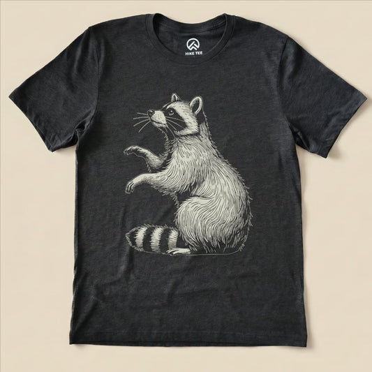 Raccoon is Watching Shirt Hike Tee T-Shirt Dark Grey Heather / S