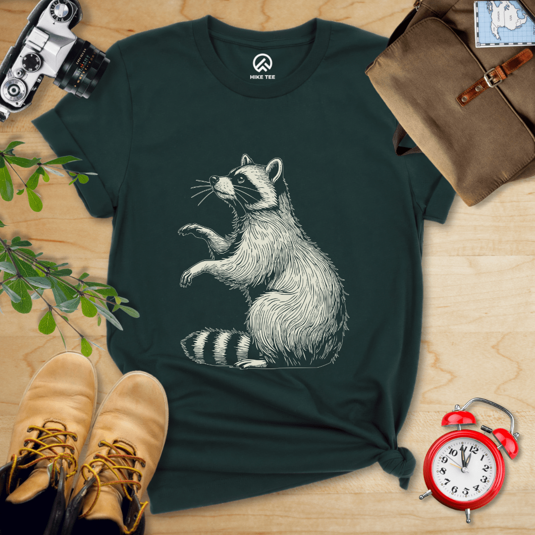 Hike Tee T-Shirt Forest / S Raccoon Is Watching Shirt