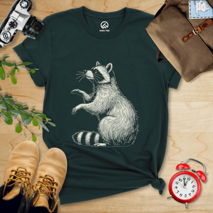 Hike Tee T-Shirt Forest / S Raccoon Is Watching Shirt
