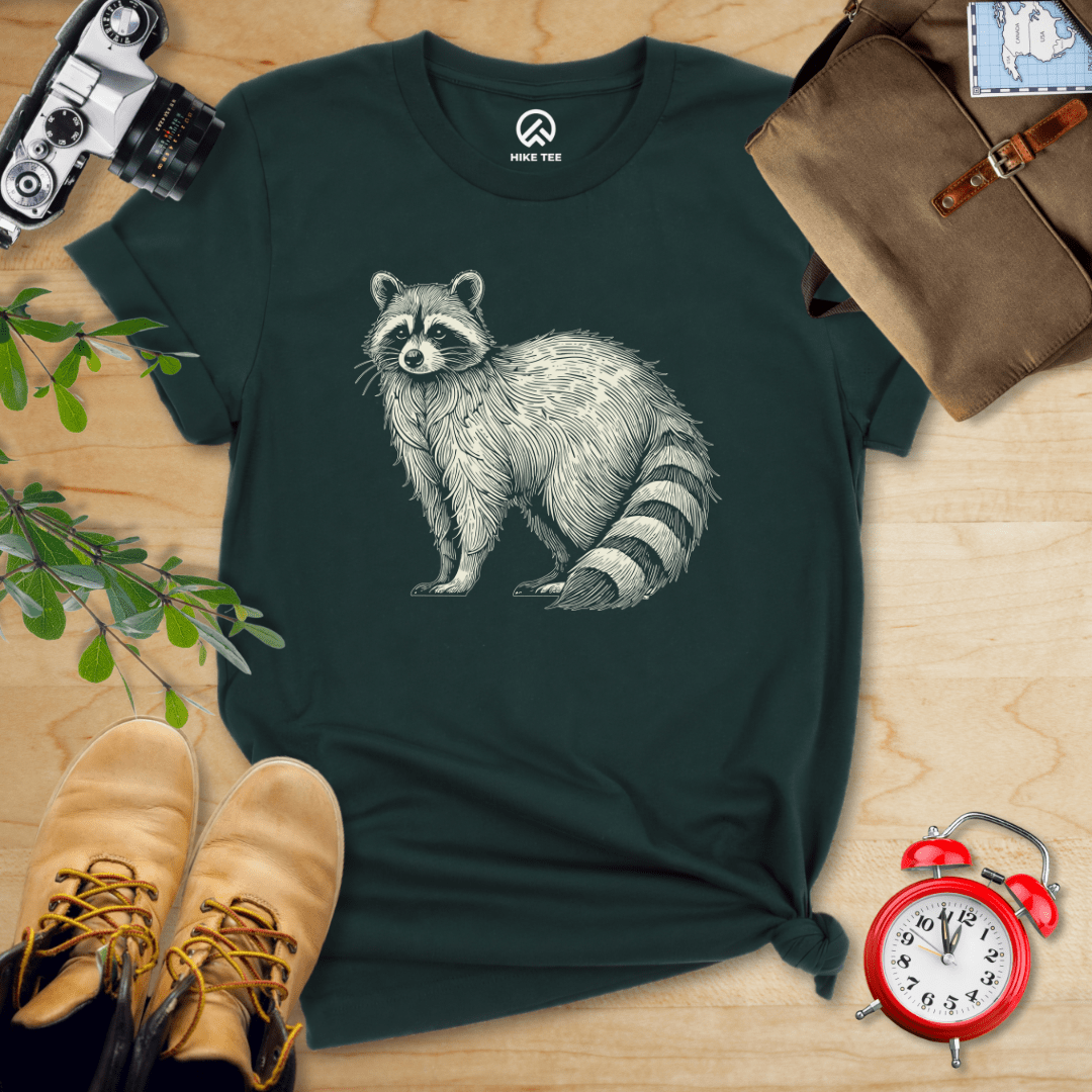 Hike Tee T-Shirt Forest / S Raccoon Is Watching Shirt