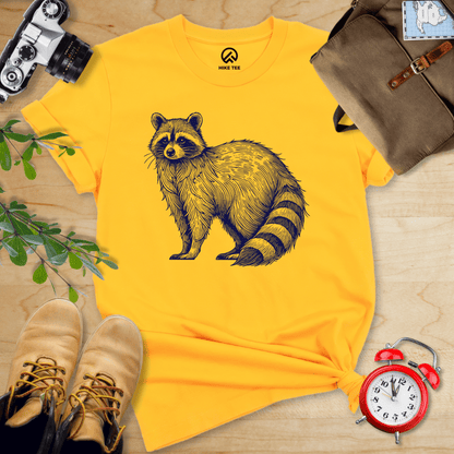 Hike Tee T-Shirt Gold / S Raccoon Is Watching Shirt