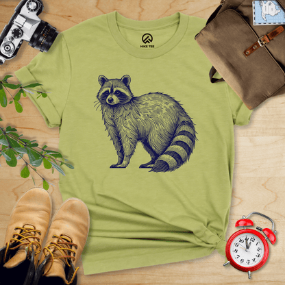 Hike Tee T-Shirt Heather Green / S Raccoon Is Watching Shirt