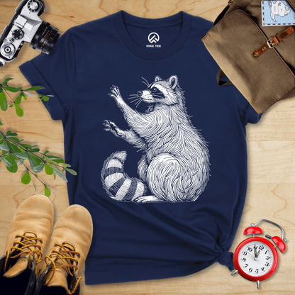 Hike Tee T-Shirt Navy / S Raccoon Is Watching Shirt