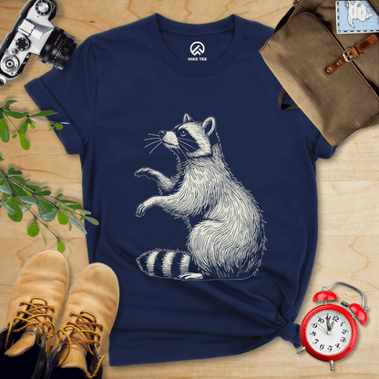 Hike Tee T-Shirt Navy / S Raccoon Is Watching Shirt