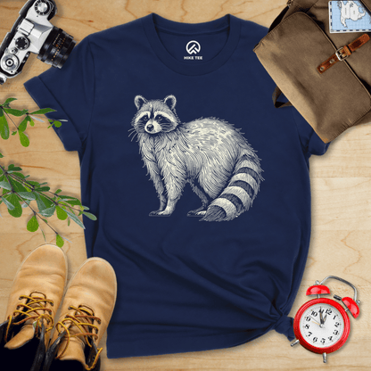 Hike Tee T-Shirt Navy / S Raccoon Is Watching Shirt