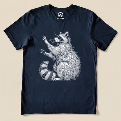 Raccoon Is Watching Shirt Hike Tee T-Shirt Navy / S