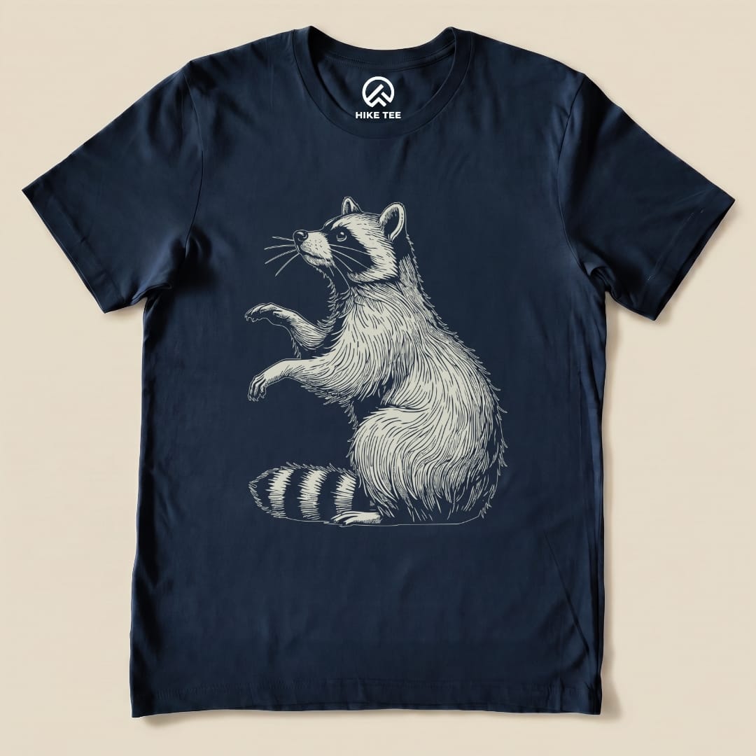 Raccoon is Watching Shirt Hike Tee T-Shirt Navy / S
