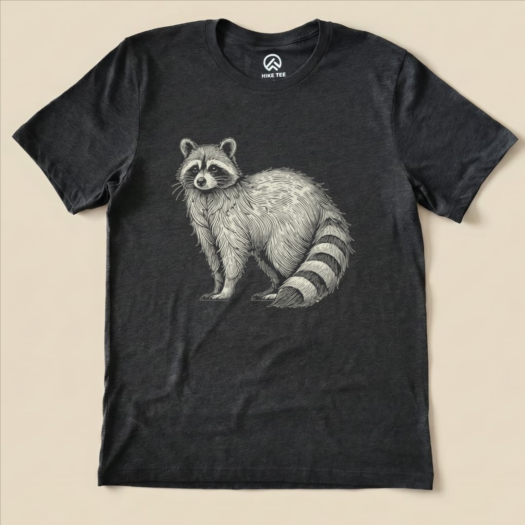 Hike Tee T-Shirt Dark Grey Heather / S Raccoon Is Watching You Shirt