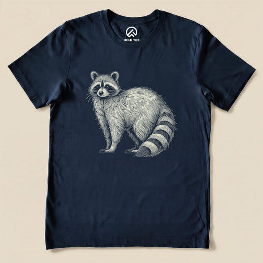 Hike Tee T-Shirt Navy / S Raccoon Is Watching You Shirt