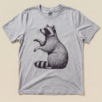 Raccoon Monochrome Shirt Hike Tee T-Shirt Athletic Heather / S