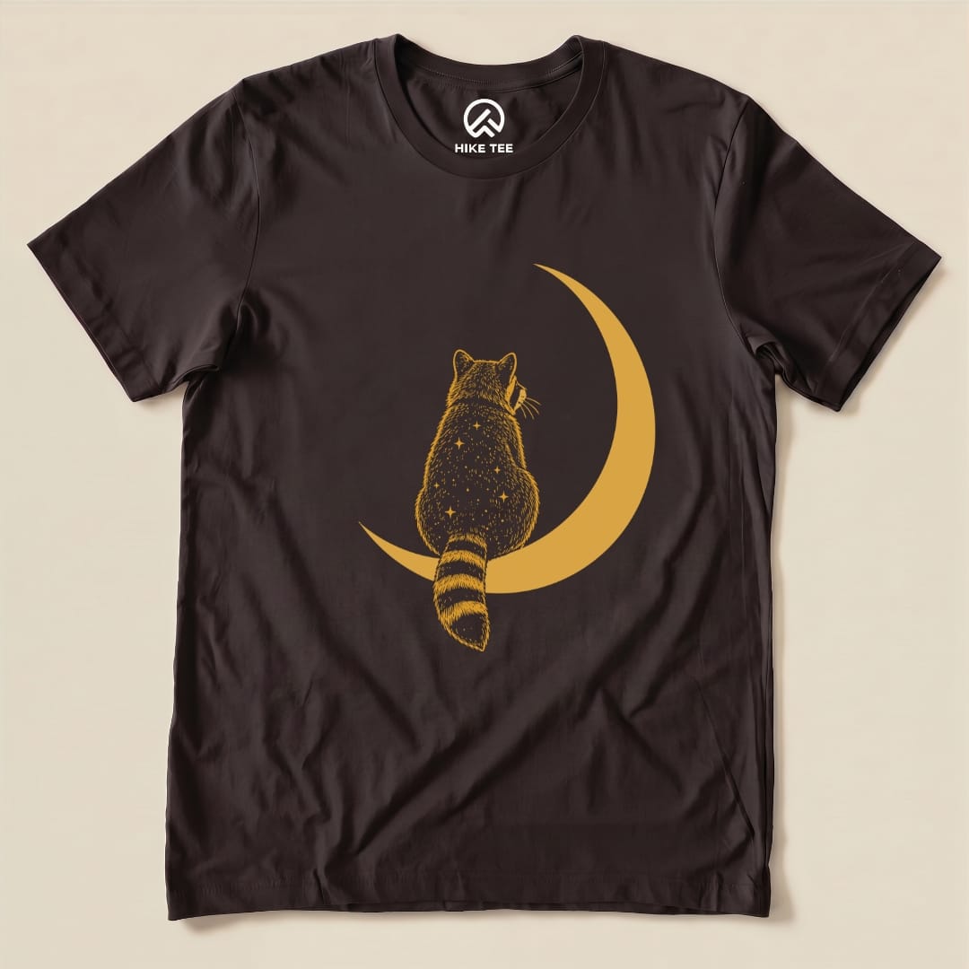 Raccoon Moon Shirt Hike Tee T-Shirt Brown / S